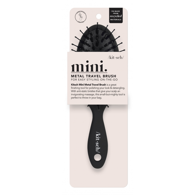 Spazzola per capelli da viaggio in plastica riciclata