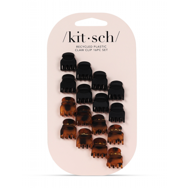 Set di 16 fermagli classici mini in plastica riciclata