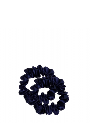 Set di due elastici in seta per i capelli Midnight Blue MIDI